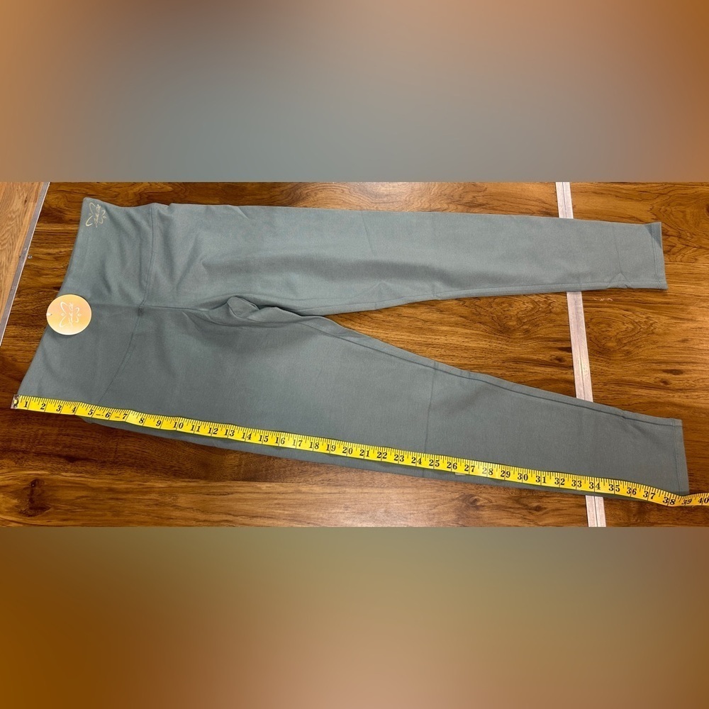 Laila Ali NWT Sculpted Slim Leg High Waist Leggings Green Women’s Size Large - Picture 6 of 11